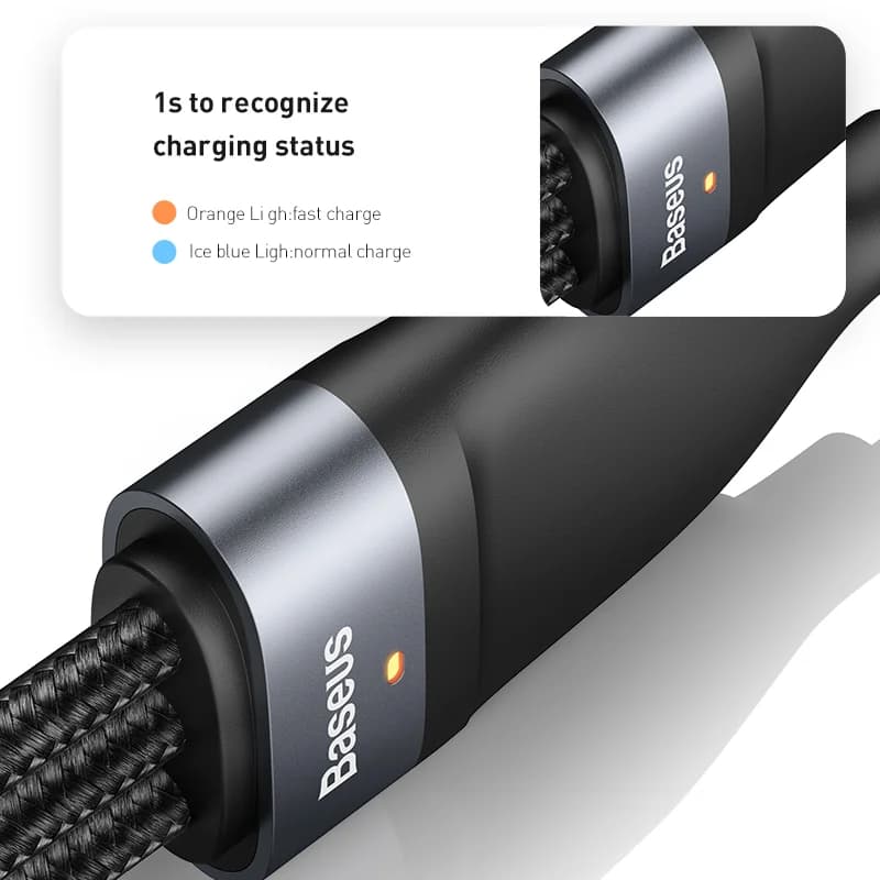 Cable de carga rápida 3 en 1 de 100W con Type-C y Micro USB
